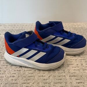 adidas Kids Royal Blue & Orange Hook-and-Loop Sneakers